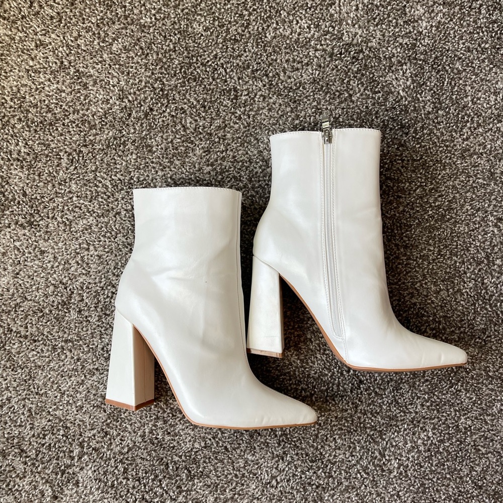 BOOHOO | flared heel sock boots